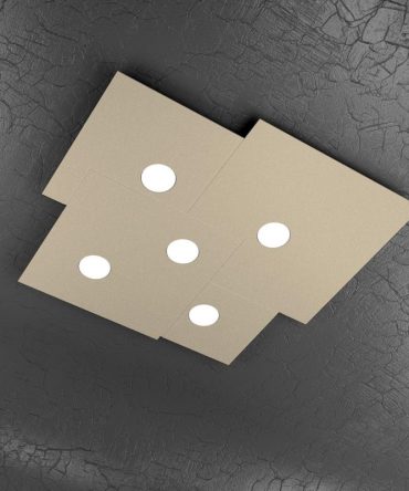 Plafoniera 5 Luci Plate 1129/PL5-SA Top Light Sabbia