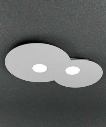 Plafoniera Led 2 luci Cloud 1128/PL2 R-GR Top Light grigio