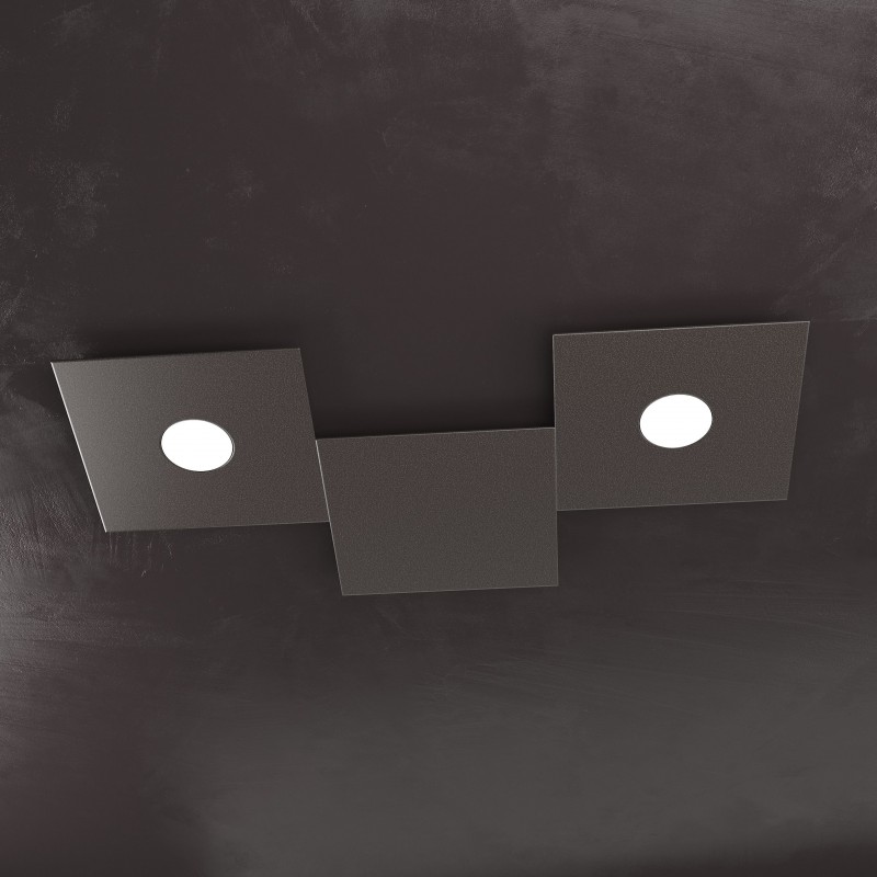 Plafoniera Led 2 luci componibile Eccentric marrone 1156/2L1D Top Light