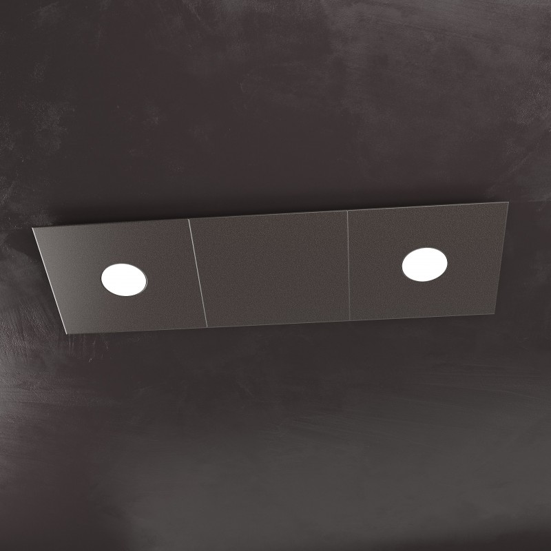 Plafoniera Led 2 luci componibile Eccentric marrone 1156/2L1D Top Light