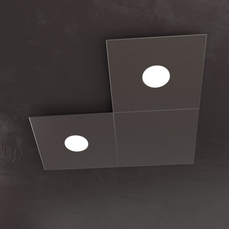 Plafoniera Led 2 luci componibile Eccentric marrone 1156/2L1D Top Light