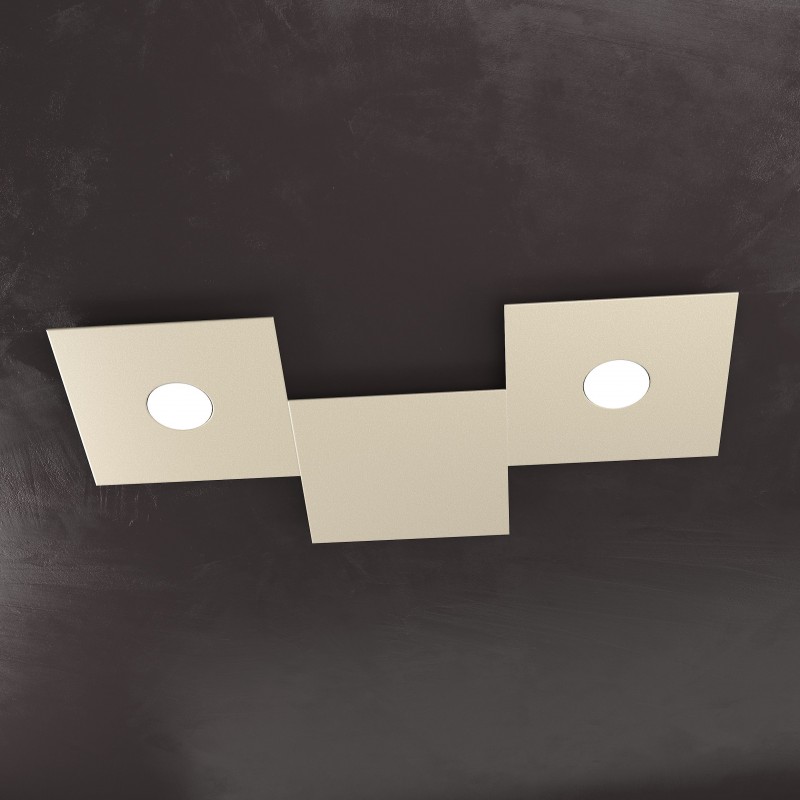 Plafoniera Led 2 luci componibile Eccentric sabbia 1156/2L1D Top Light