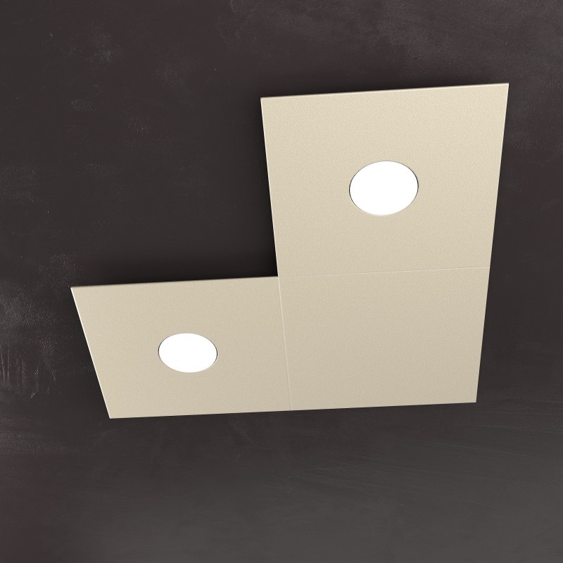 Plafoniera Led 2 luci componibile Eccentric sabbia 1156/2L1D Top Light