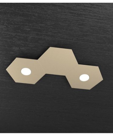 Plafoniera Led 2 luci componibile Hexagon sabbia 1142/2L1D-SA Top Light