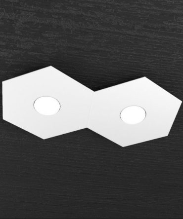 Plafoniera Led 2 luci Hexagon bianca 1142/2L-BI Top Light