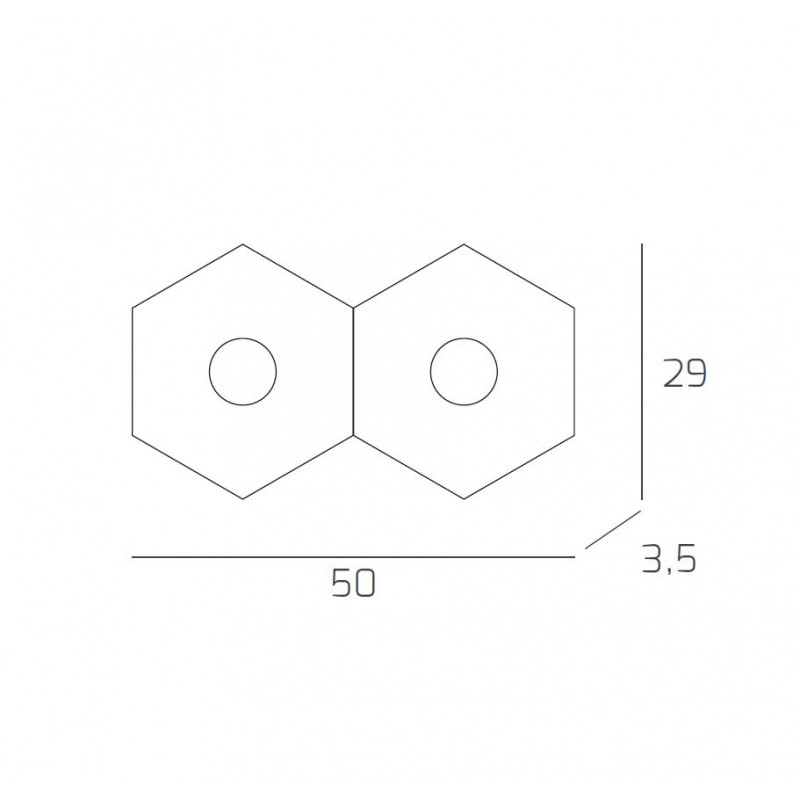 Plafoniera Led 2 luci Hexagon marrone 1142/2L-MA Top Light