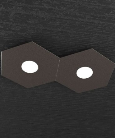 Plafoniera Led 2 luci Hexagon marrone 1142/2L-MA Top Light