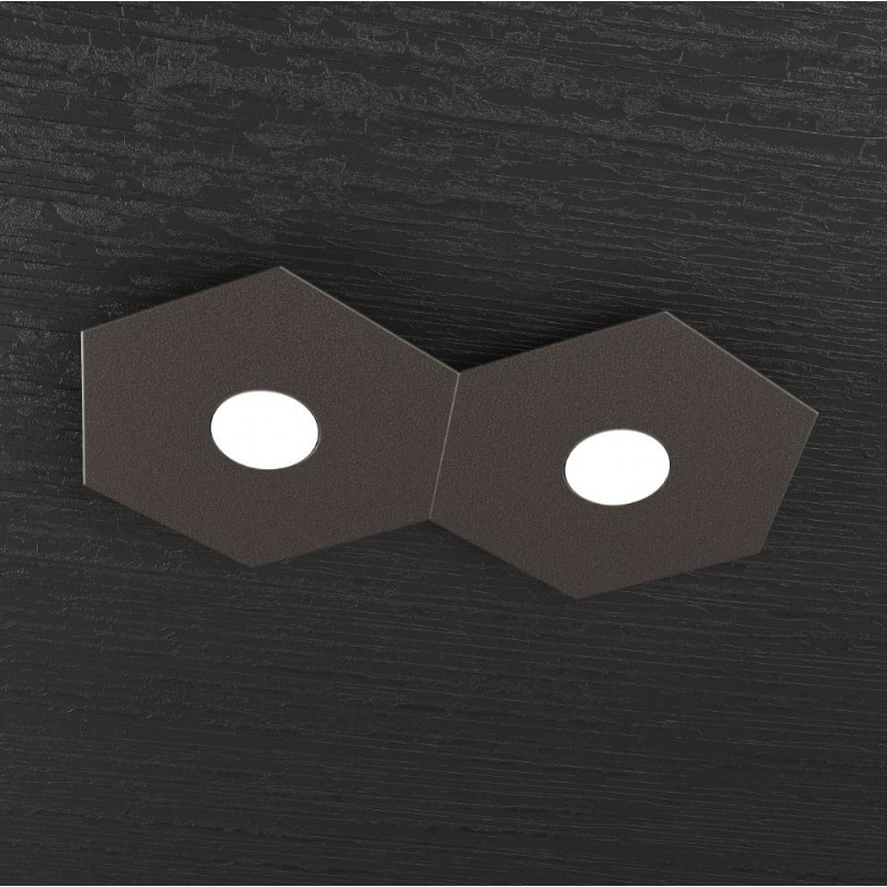 Plafoniera Led 2 luci Hexagon marrone 1142/2L-MA Top Light