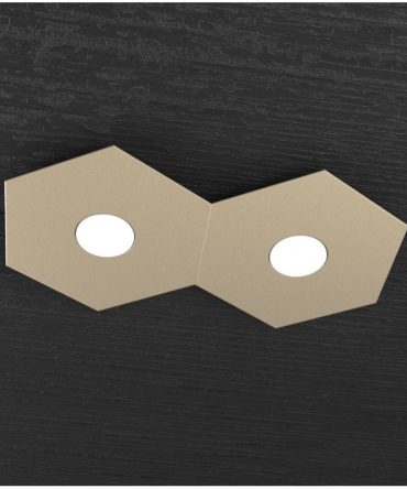 Plafoniera Led 2 luci Hexagon sabbia 1142/2L-SA Top Light
