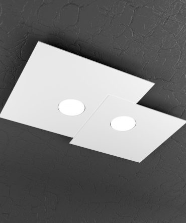 Plafoniera Led 2 luci Plate 1129/PL2 R-BI Top Light bianco