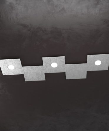 Plafoniera Led 3 luci 2 decori Eccentric argento 1156/3L2D Top Light