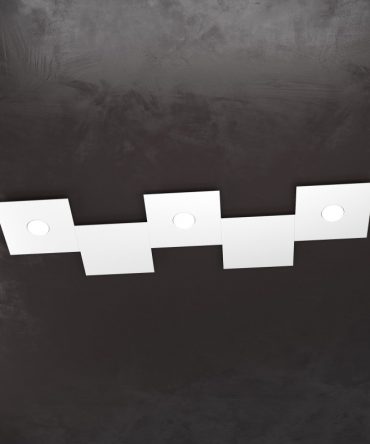 Plafoniera Led 3 luci 2 decori Eccentric bianca 1156/3L2D Top Light