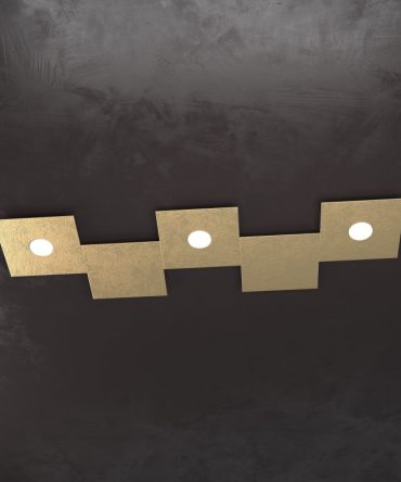 Plafoniera Led 3 luci 2 decori Eccentric oro 1156/3L2D Top Light