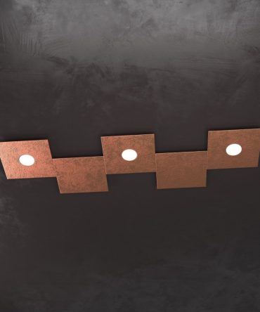 Plafoniera Led 3 luci 2 decori Eccentric rame 1156/3L2D Top Light