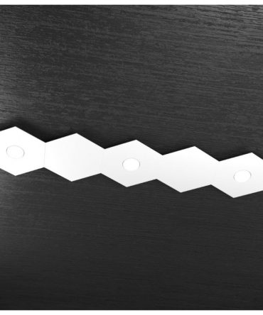 Plafoniera Led 3 luci 5 elementi componibile Hexagon bianca Top Light