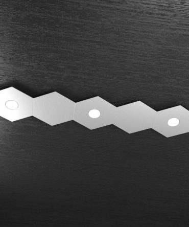 Plafoniera Led 3 luci 5 elementi componibile Hexagon grigio Top Light