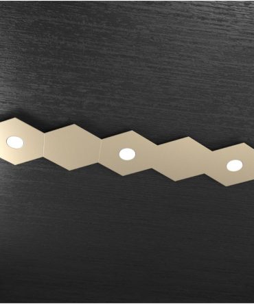 Plafoniera Led 3 luci 5 elementi componibile Hexagon sabbia Top Light