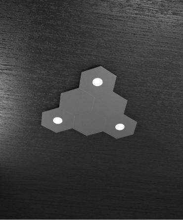 Plafoniera Led 3 luci 6 elementi componibile Hexagon antracite Top Light