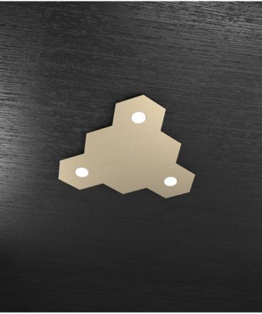 Plafoniera Led 3 luci 6 elementi componibile Hexagon sabbia Top Light