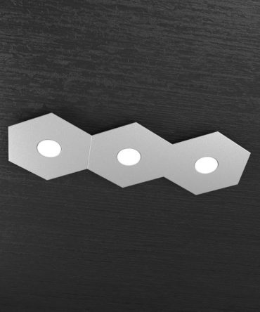 Plafoniera Led 3 luci componibile Hexagon grigio 1142/3L-GR Top Light