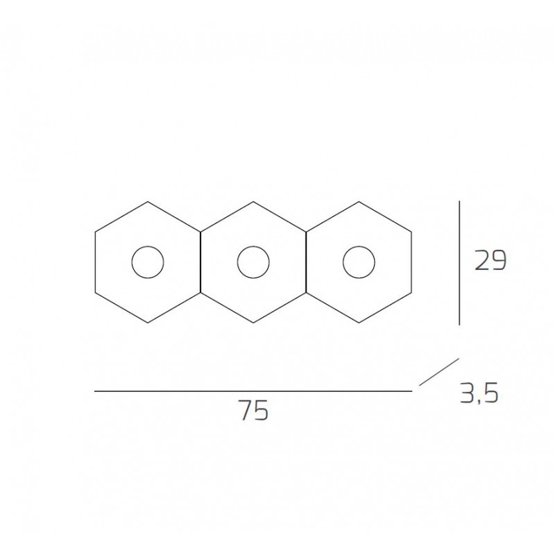 Plafoniera Led 3 luci componibile Hexagon marrone 1142/3L-MA Top Light