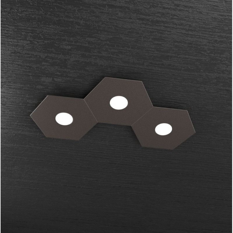 Plafoniera Led 3 luci componibile Hexagon marrone 1142/3L-MA Top Light