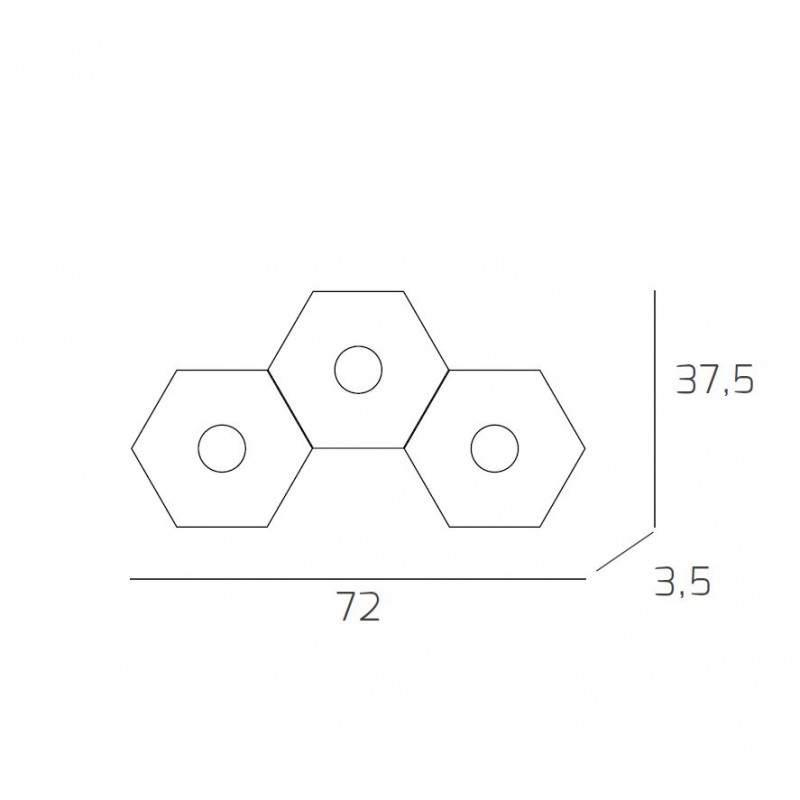 Plafoniera Led 3 luci componibile Hexagon marrone 1142/3L-MA Top Light