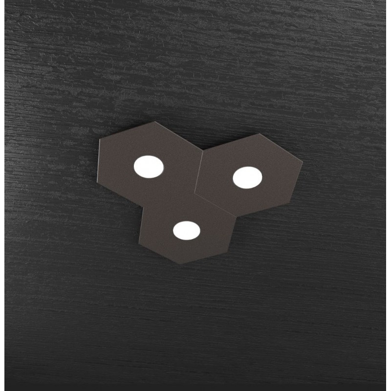 Plafoniera Led 3 luci componibile Hexagon marrone 1142/3L-MA Top Light