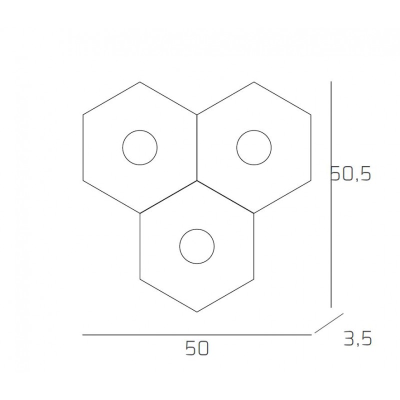 Plafoniera Led 3 luci componibile Hexagon marrone 1142/3L-MA Top Light
