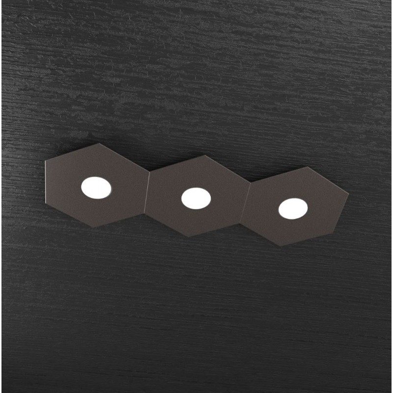 Plafoniera Led 3 luci componibile Hexagon marrone 1142/3L-MA Top Light