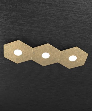 Plafoniera Led 3 luci componibile Hexagon oro 1142/3L-FO Top Light