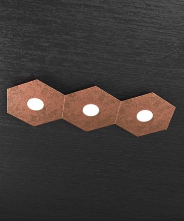 Plafoniera Led 3 luci componibile Hexagon rame 1142/3L-FR Top Light