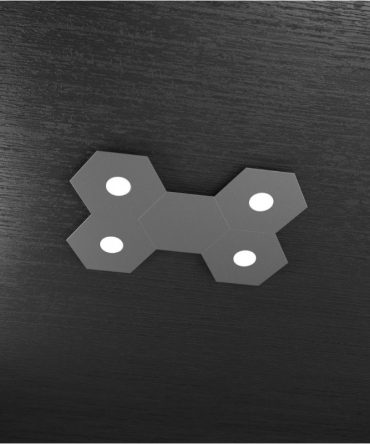 Plafoniera Led 4 luci 5 elementi componibile Hexagon antracite Top Light