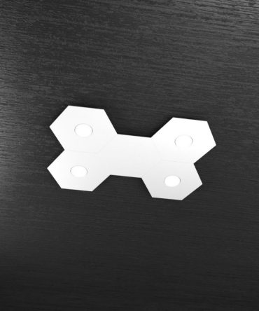 Plafoniera Led 4 luci 5 elementi componibile Hexagon bianca Top Light