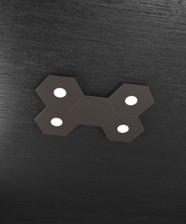 Plafoniera Led 4 luci 5 elementi componibili Hexagon marrone Top Light