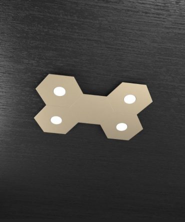 Plafoniera Led 4 luci 5 elementi componibili Hexagon sabbia Top Light