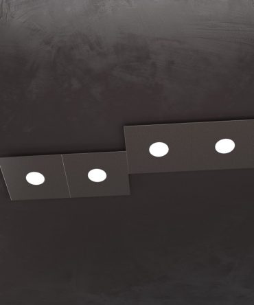 Plafoniera Led 4 Luci Componibile Eccentric Marrone 1156/4L Top Light