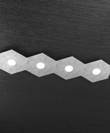 Plafoniera Led 4 luci componibile Hexagon argento 1142/4L-FA Top Light