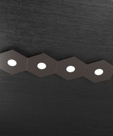 Plafoniera Led 4 luci componibile Hexagon marrone 1142/4L-MA Top Light