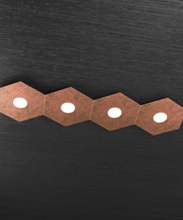 Plafoniera Led 4 luci componibile Hexagon rame 1142/4L-FR Top Light