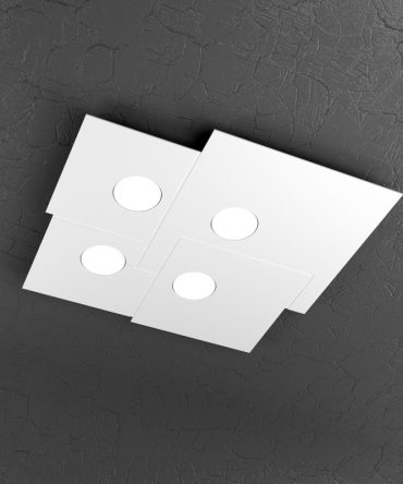 Plafoniera Led 4 luci Plate 1129/PL4-BI Top light bianco