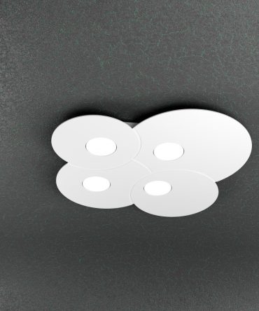 Plafoniera Led 4 luci rotonda Cloud 1128/PL4-BI Top Light bianco