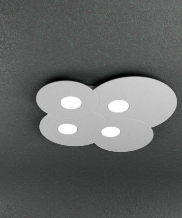 Plafoniera Led 4 luci rotonda Cloud 1128/PL4-GR Top Light grigio