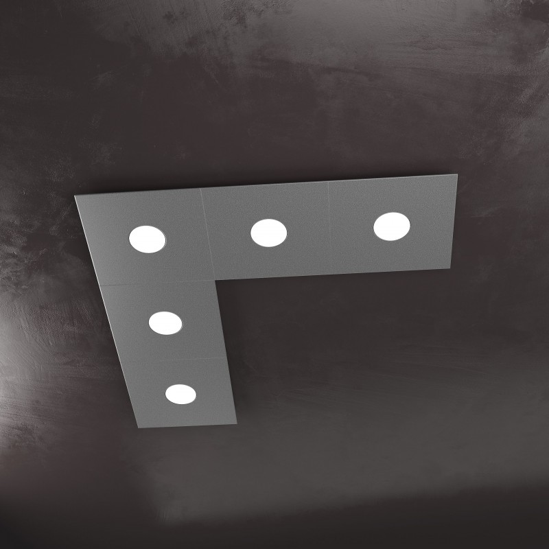 Plafoniera Led 5 luci componibile Eccentric antracite 1156/5L Top Light