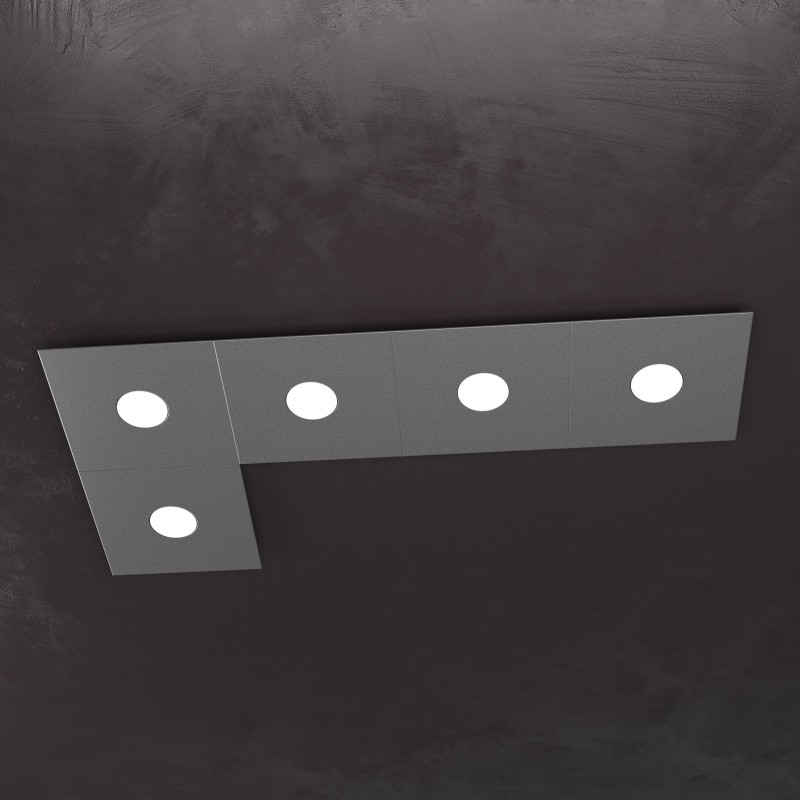 Plafoniera Led 5 luci componibile Eccentric antracite 1156/5L Top Light