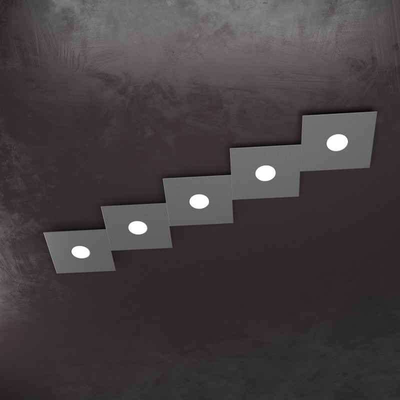Plafoniera Led 5 luci componibile Eccentric antracite 1156/5L Top Light