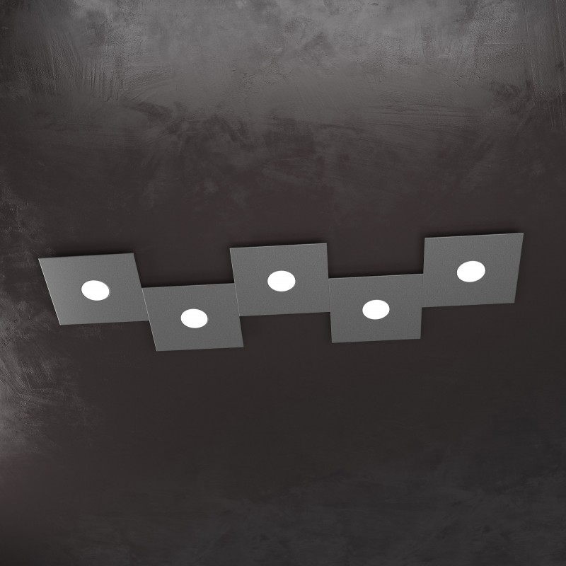 Plafoniera Led 5 luci componibile Eccentric antracite 1156/5L Top Light