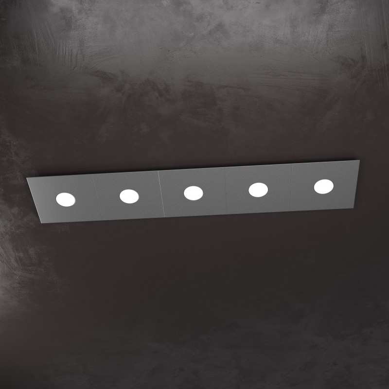 Plafoniera Led 5 luci componibile Eccentric antracite 1156/5L Top Light