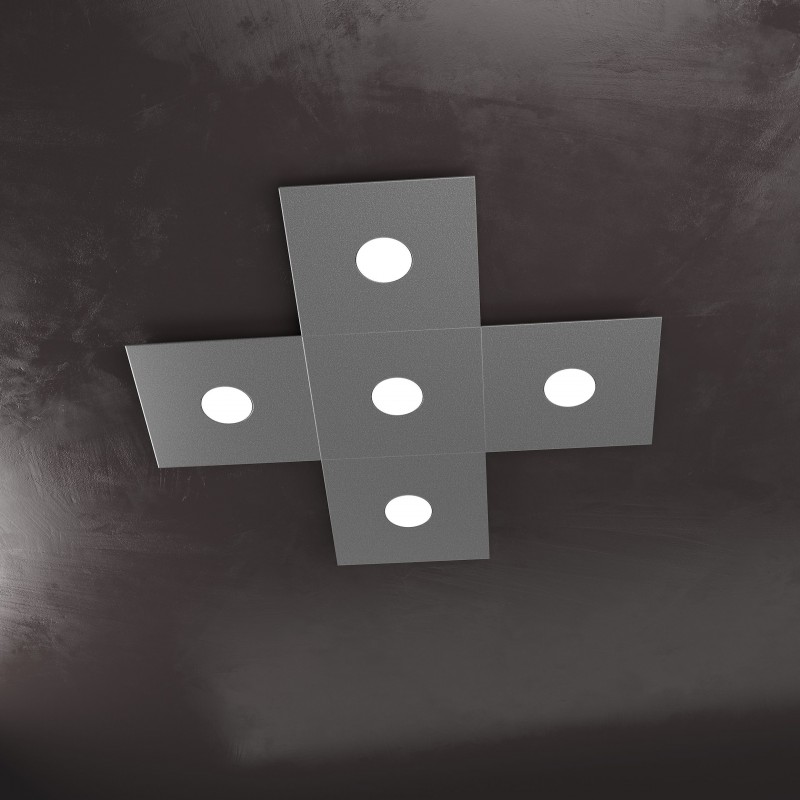 Plafoniera Led 5 luci componibile Eccentric antracite 1156/5L Top Light