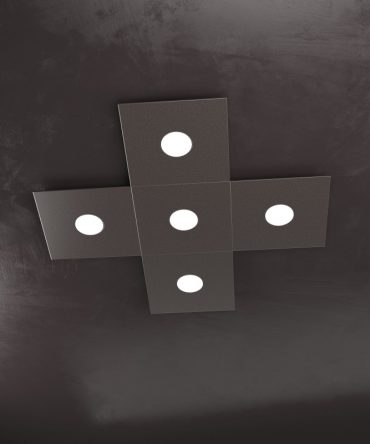 Plafoniera Led 5 luci componibile Eccentric marrone 1156/5L Top Light